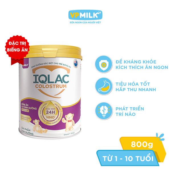 IQLac Colostrum Biếng Ăn Suy Dinh Dưỡng Premium 800gr
