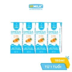 Sữa trái cây VPMILK Omega vị cam tự nhiên hộp 110ml/180ml
