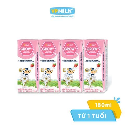 [DATE T10/25] Thùng 48 hộp sữa Tiệt Trùng VPMilk Grow+ Vị Dâu 110ml/180ml