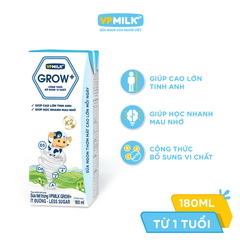 Thùng 48 hộp sữa Tiệt Trùng VPMilk Grow+ Có Đường/Ít Đường/ Vị Dâu (110ml/180ml)