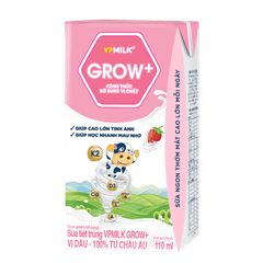 Thùng 48 hộp sữa Tiệt Trùng VPMilk Grow+ Vị Dâu (110ml/180ml)