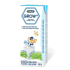 Thùng 48 hộp sữa Tiệt Trùng VPMilk Grow+ Ít Đường (110ml/180ml)