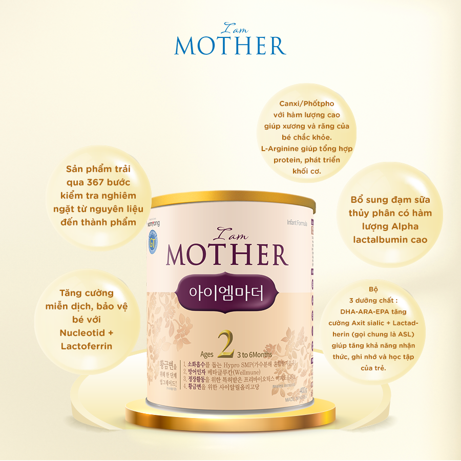 [DATE 7.24] Sữa Bột Namyang I Am Mother 2 400g đặc chế cho trẻ từ 3-6 tháng