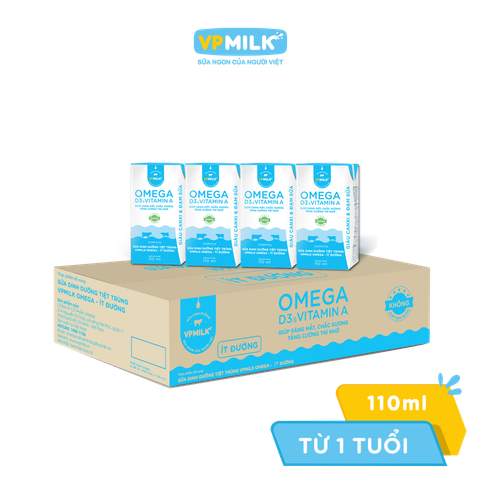 [Date 5.24] 48 Hộp - Sữa Dinh Dưỡng Tiệt Trùng VPMilk Omega Ít đường/ Có đường