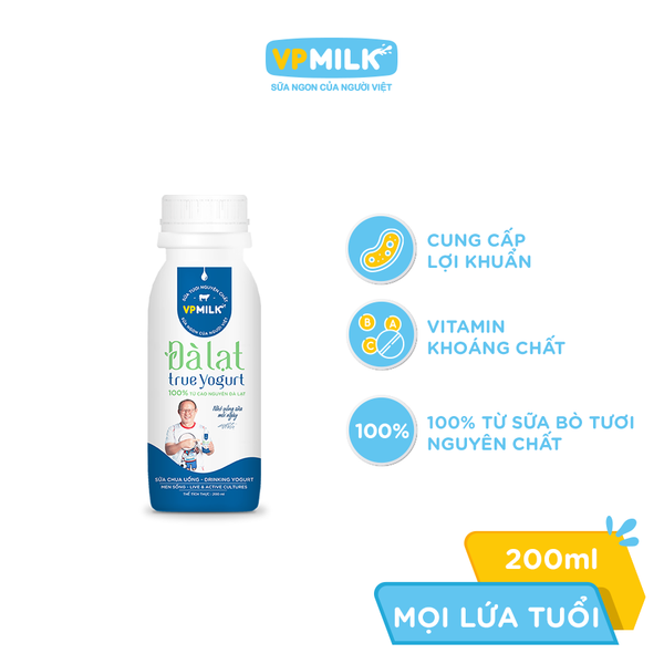 [Date Mua 2 giảm 50%] Sữa chua uống/Sữa chua ăn VPMilk Đà Lạt True Yogurt dinh dưỡng cao - CHỈ GIAO HÀNG TẠI HCM