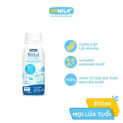 [Date Mua 2 giảm 50%] Sữa chua uống/Sữa chua ăn VPMilk Đà Lạt True Yogurt dinh dưỡng cao - CHỈ GIAO HÀNG TẠI HCM