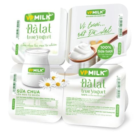 Sữa chua ăn VPMilk Đà Lạt True Yogurt ít đường - CHỈ GIAO HÀNG TẠI HCM và NỘI THÀNH HÀ NỘI