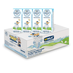 Thùng 48 hộp sữa Tiệt Trùng VPMilk Grow+ Ít Đường (110ml/180ml)