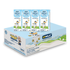Thùng 48 hộp sữa Tiệt Trùng VPMilk Grow+ Có Đường (110ml/180ml)