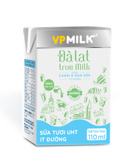 Sữa Tươi Nguyên Chất UHT Đà Lạt True Milk ÍT ĐƯỜNG (110ml/180ml)