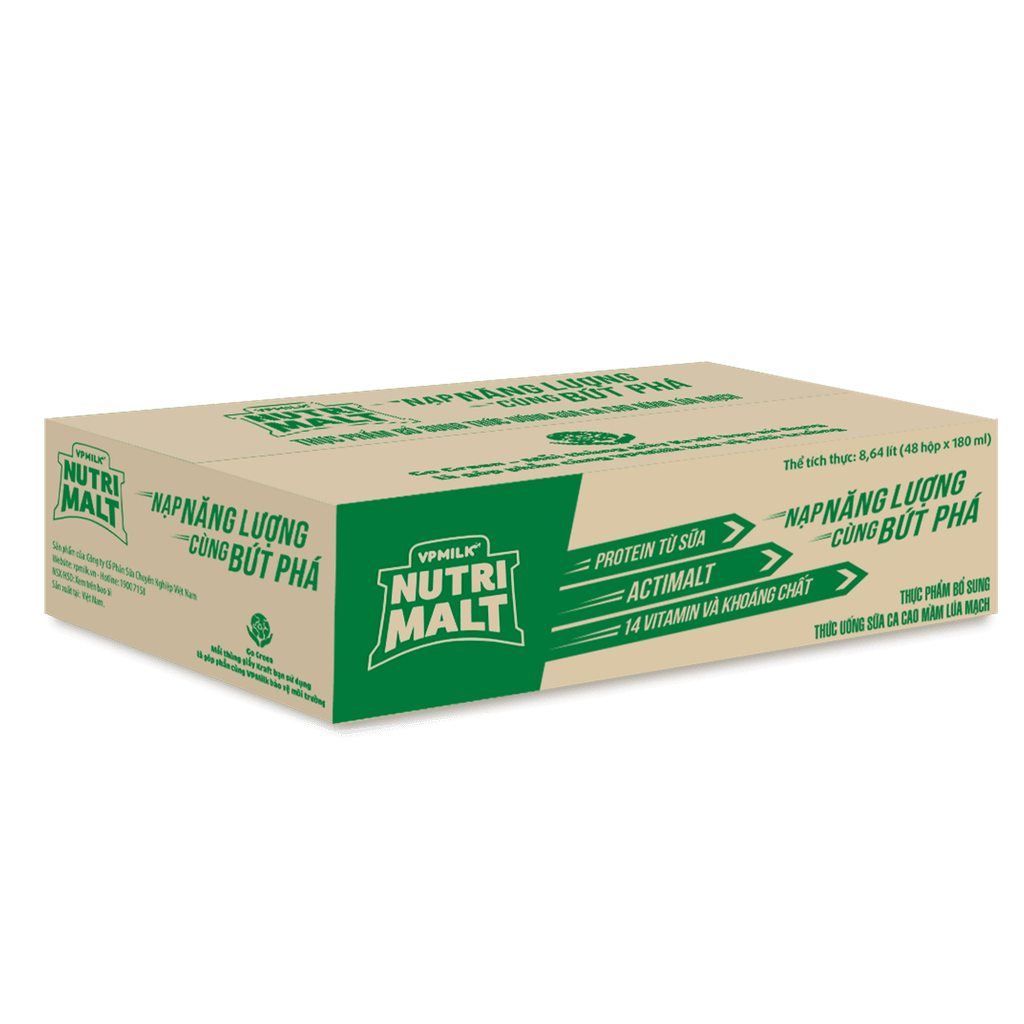 Thùng 48 hộp sữa Ca Cao Mầm Lúa Mạch Đen Nutrimalt đầy đủ dưỡng chất cho trẻ trên 1 tuổi (110ml/180ml)