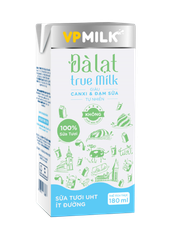 Sữa Tươi Nguyên Chất UHT Đà Lạt True Milk ÍT ĐƯỜNG (110ml/180ml)