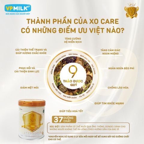 [Date 4/2026] Sữa Bột XO Care 800g bổ sung dinh dưỡng, phục hồi sức khoẻ nhanh cho người trưởng thành