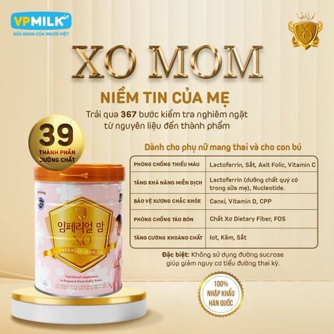 Sữa Bột XO MOM 400g/800g bổ sung dinh dưỡng cho mẹ bầu trước và sau sinh