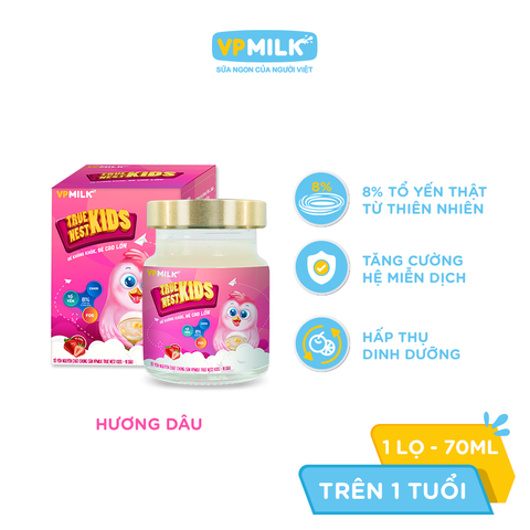 Nước Yến Nguyên Chất Chưng sẵn Vị Vanilla/Vị Dâu cho trẻ em