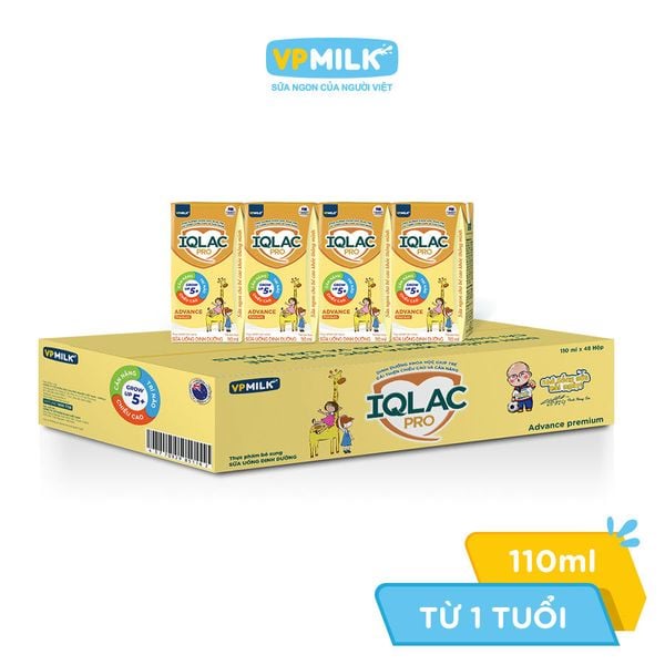 Thùng 48 hộp Sữa Bột Pha Sẵn VPMilk IQLac Pro Advance Premium 110ml