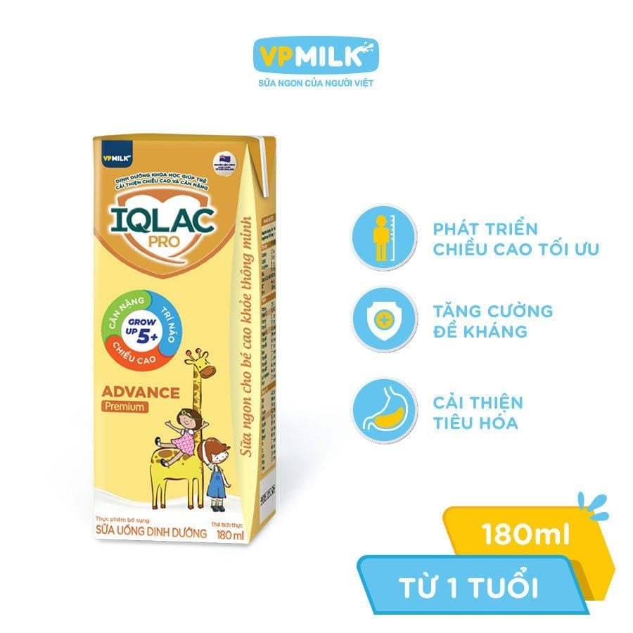 Thùng 48 hộp Sữa Bột Pha Sẵn VPMilk IQLac Pro Advance Premium 110ml