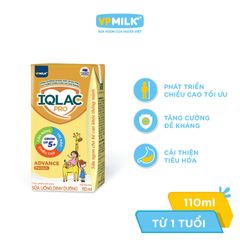 Thùng 48 hộp Sữa Bột Pha Sẵn VPMilk IQLac Pro Advance Premium 110ml