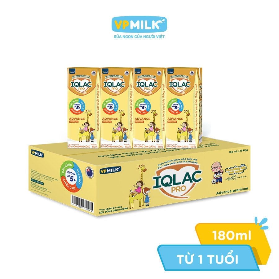 Thùng 48 hộp Sữa Bột Pha Sẵn VPMilk IQLac Pro Advance Premium 110ml