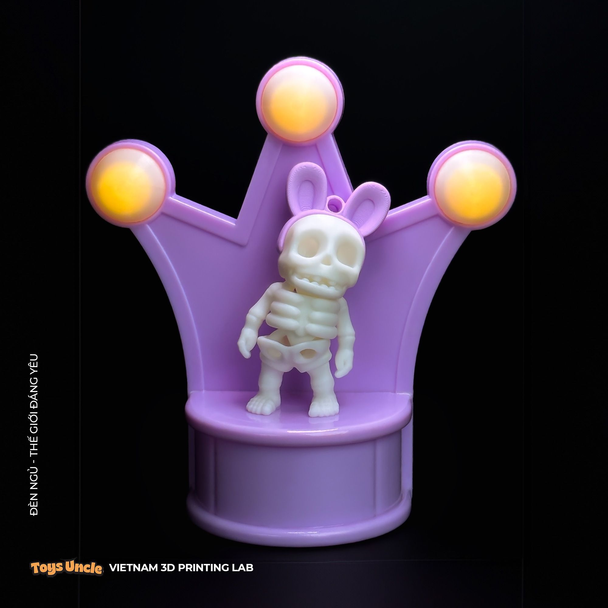  Đèn Ngủ Mô Hình Xương Kun - Tai Thỏ 