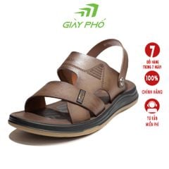 Dép Da Quai Hậu Cao Cấp Màu Nâu T6732