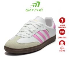 Giày Thể Thao Nữ EASY Trắng Vạch Hồng