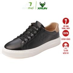 GIÀY DA THỂ THAO XRUN B67 MÀU ĐEN GÓT NÂU, DA CỪU 100%, ĐẾ EVA SIÊU NHẸ VÀ ÊM, BẢO HÀNH 6 THÁNG