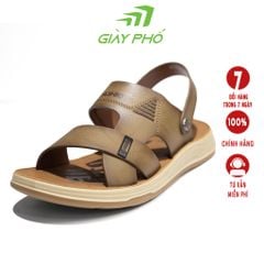 Dép Da Quai Hậu Cao Cấp Màu Nâu Bò T6732