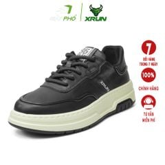 GIÀY DA THỂ THAO XRUN D146-01 MÀU ĐEN, DA CỪU 100%, ĐẾ EVA SIÊU NHẸ VÀ ÊM