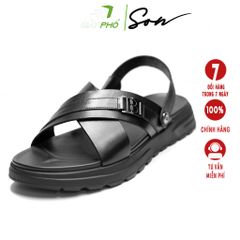 Dép Da Thật Quai Hậu Cao Cấp Màu Nâu SON 8226-2A
