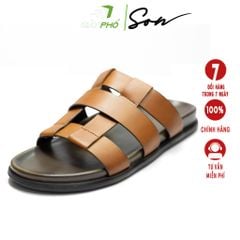 Dép Da Thật, Dép Rọ Cao Cấp Màu Nâu SON 2512-5