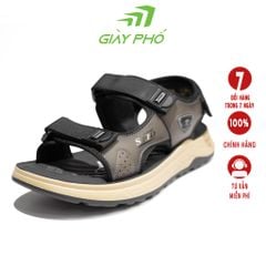 Dép Da Quai Hậu Cao Cấp Màu Đen T6752