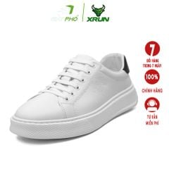 GIÀY DA THỂ THAO XRUN SILVER1 L2 MÀU TRẮNG, DA CỪU 100%, ĐẾ EVA SIÊU NHẸ VÀ ÊM