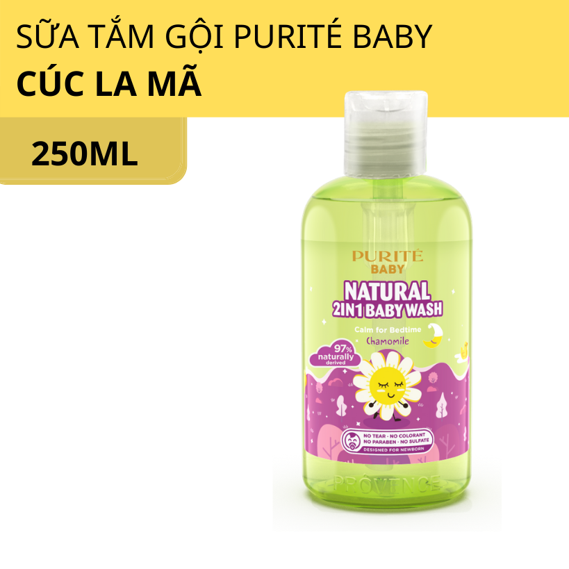  Sữa Tắm Gội Purité Baby Cúc La Mã 250ml 