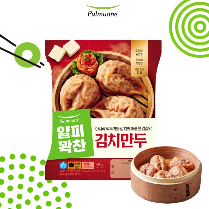  Bánh bao Hàn Quốc vỏ mỏng nhân kim chi 400g 