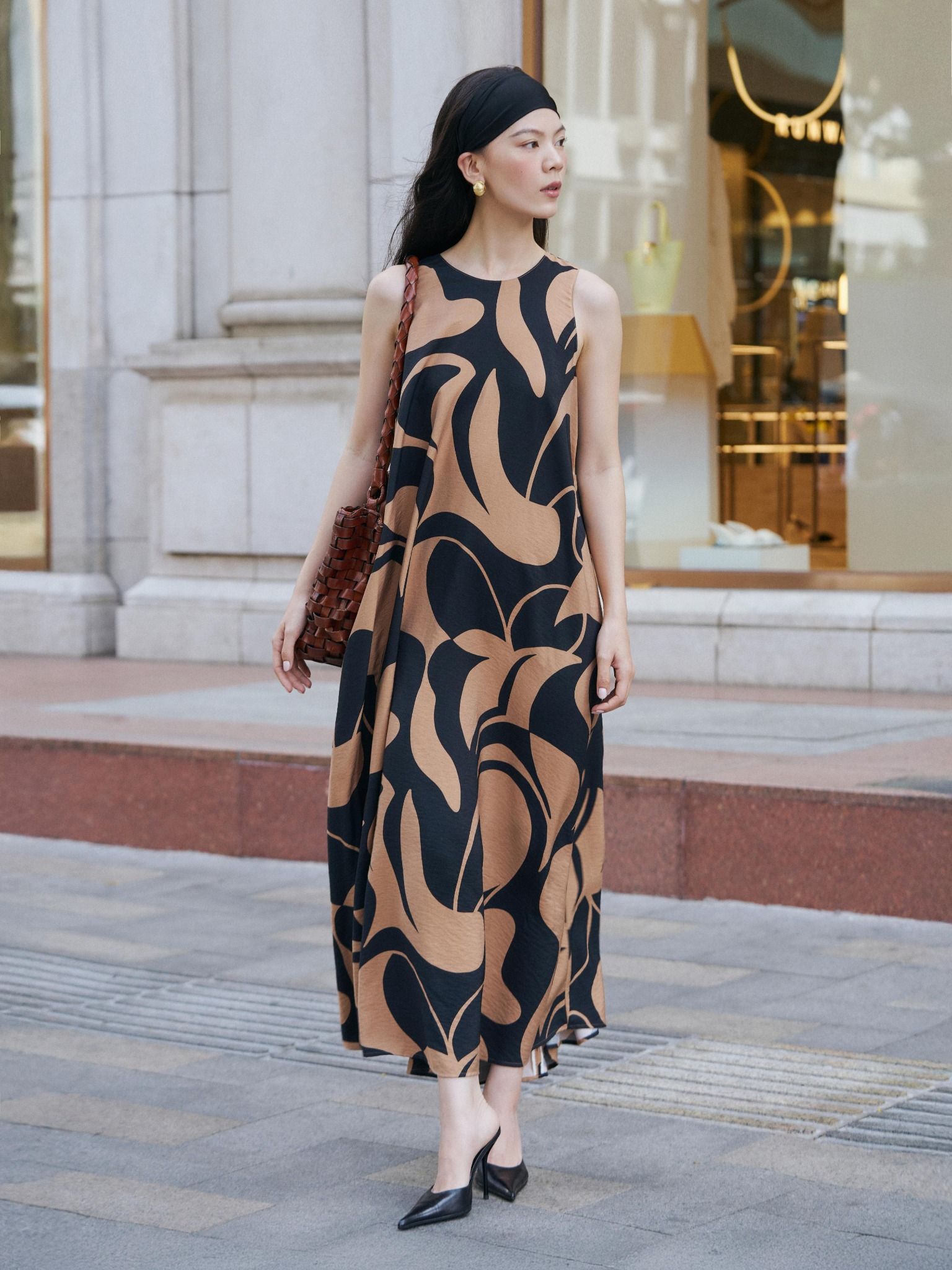  Đầm maxi cotton vân | Mauve Balo Cotton dress 