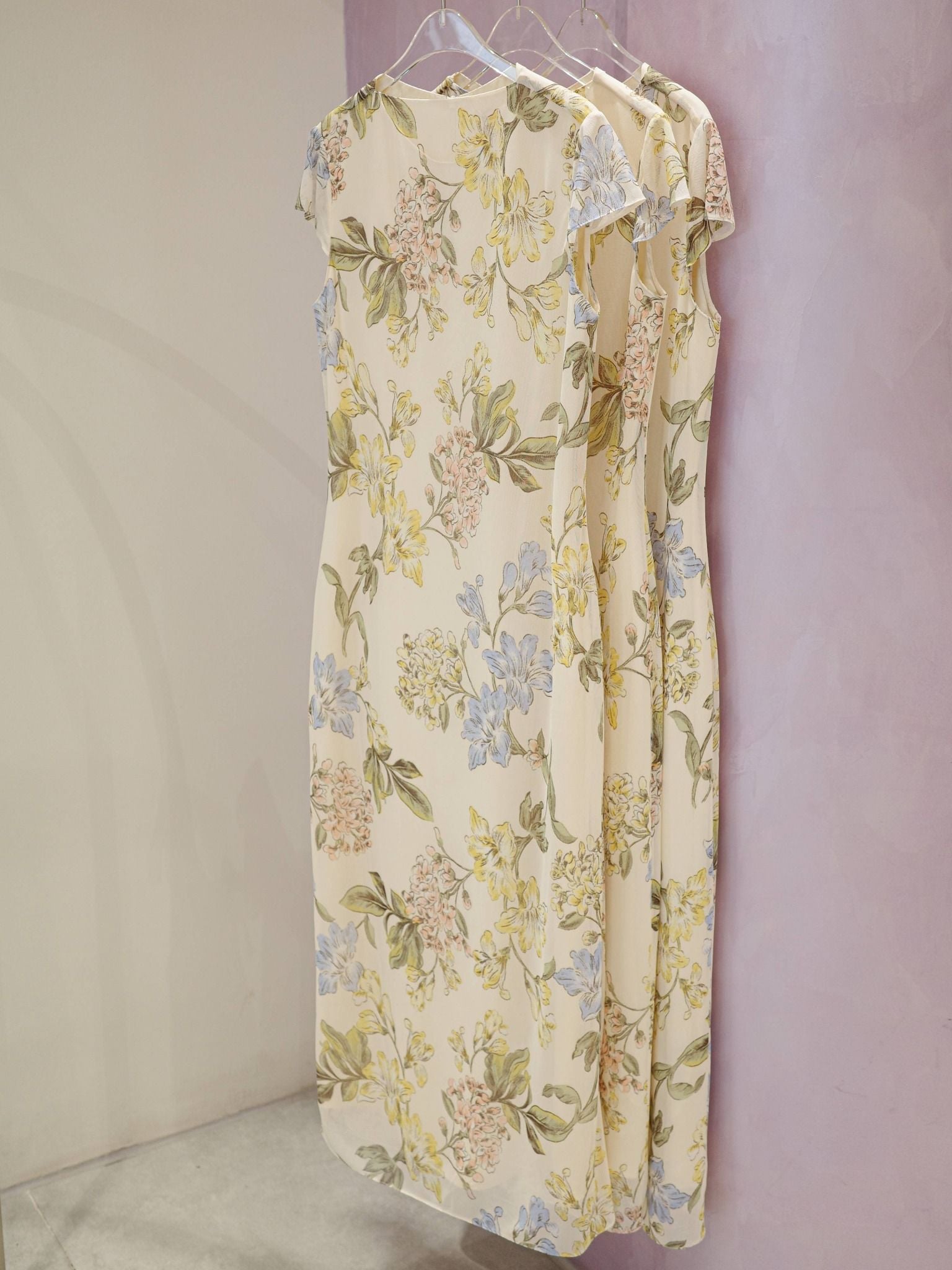  Đầm lụa phối lưới hoa | Mauve Silk Mesh dress 