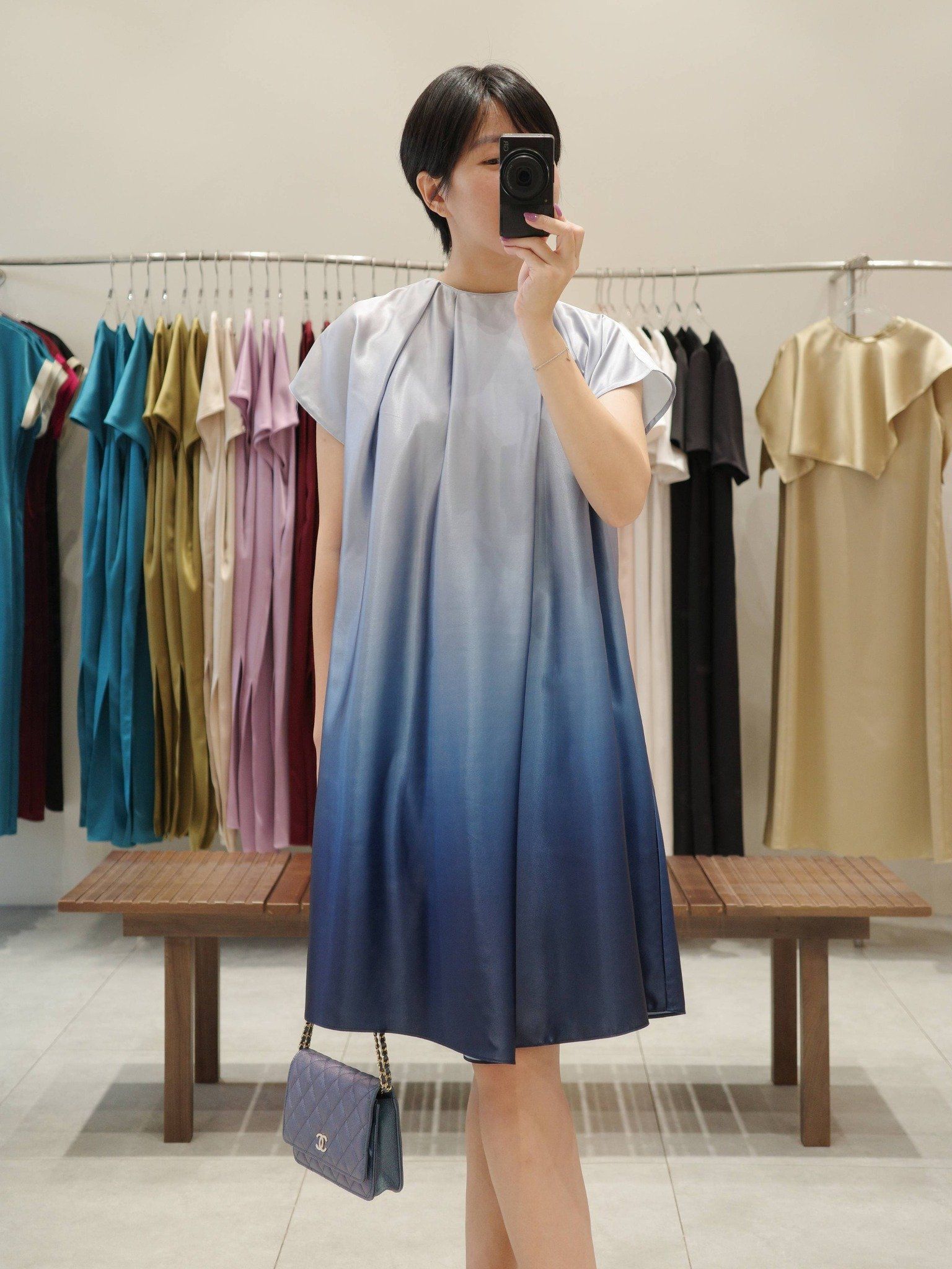  Đầm lụa loang màu thắt nơ | Mauve Ombre dress 
