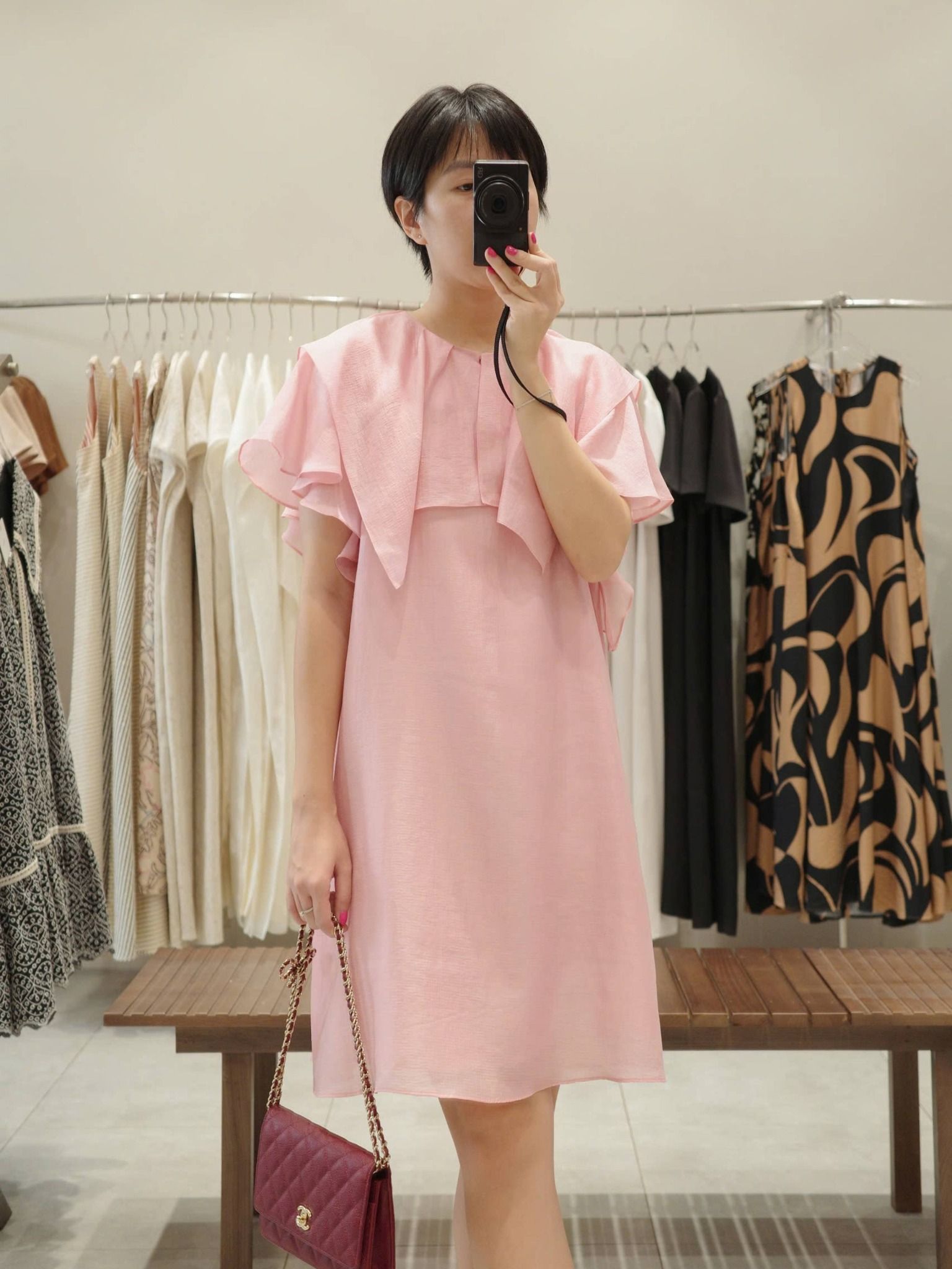  Đầm ngắn tay bèo | Mauve Ruffled Sleeves dress 