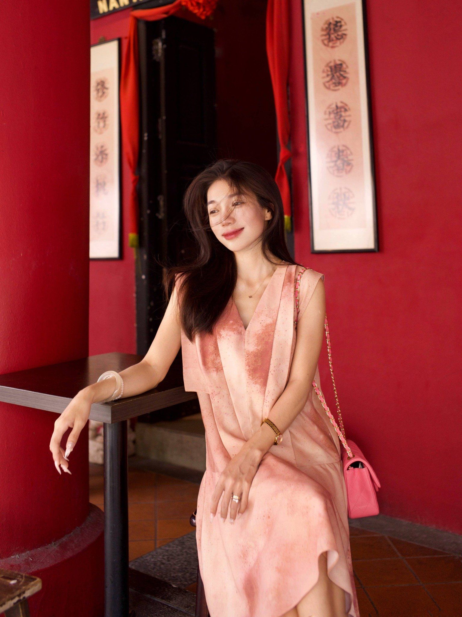  Đầm xếp ly loang màu Mauve Tie dye dress 