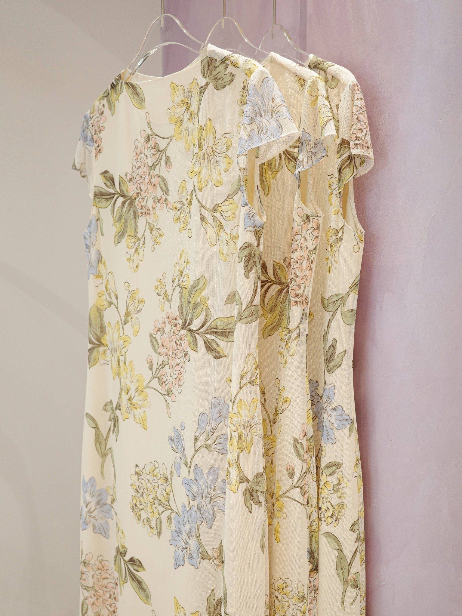  Đầm lụa phối lưới hoa | Mauve Silk Mesh dress 