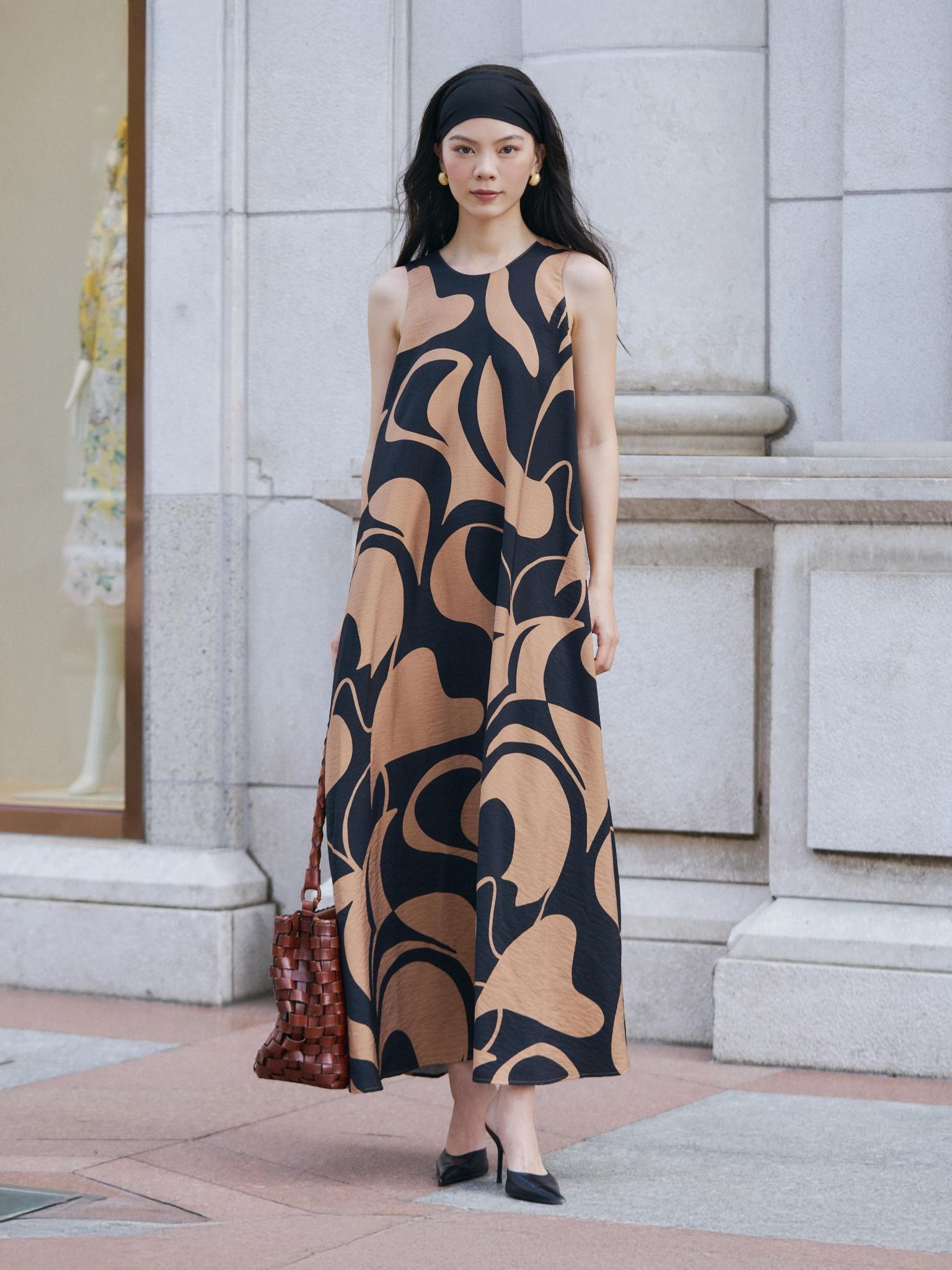  Đầm maxi cotton vân | Mauve Balo Cotton dress 