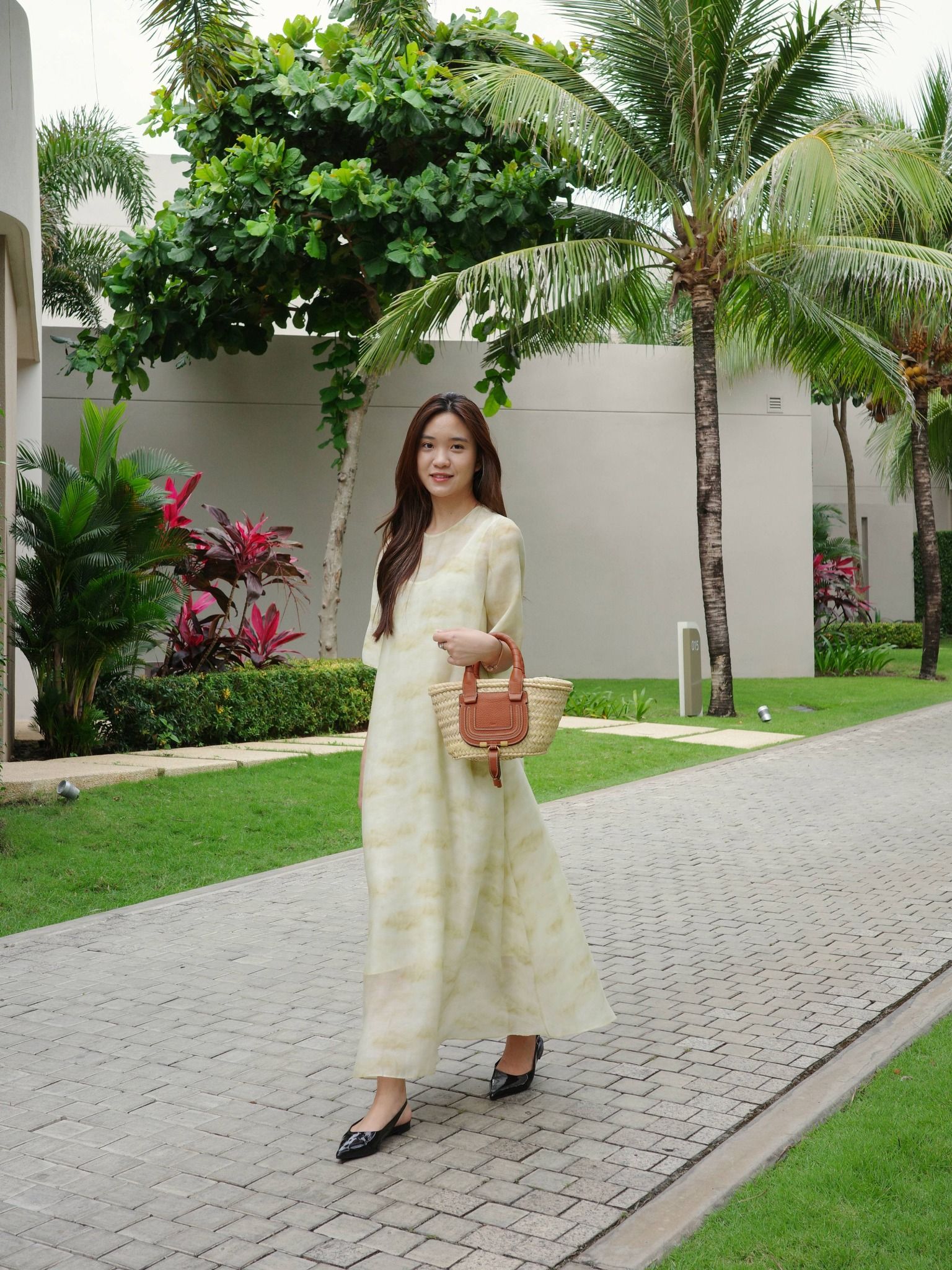  Đầm dài hoạ tiết vân mây | Mauve Cloud dress 
