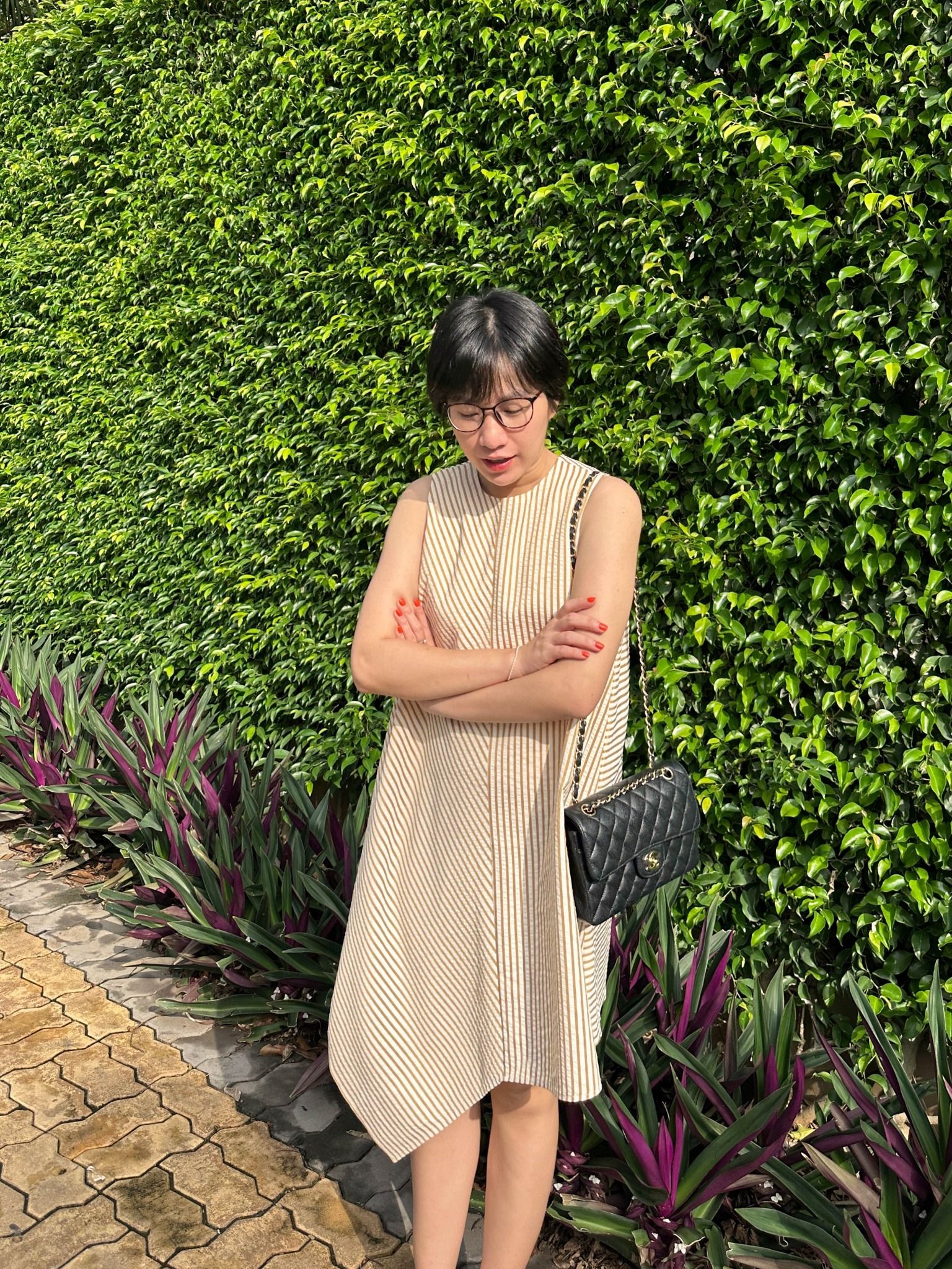  Đầm sọc ngẫu nhiên Mauve Striped Random dress 