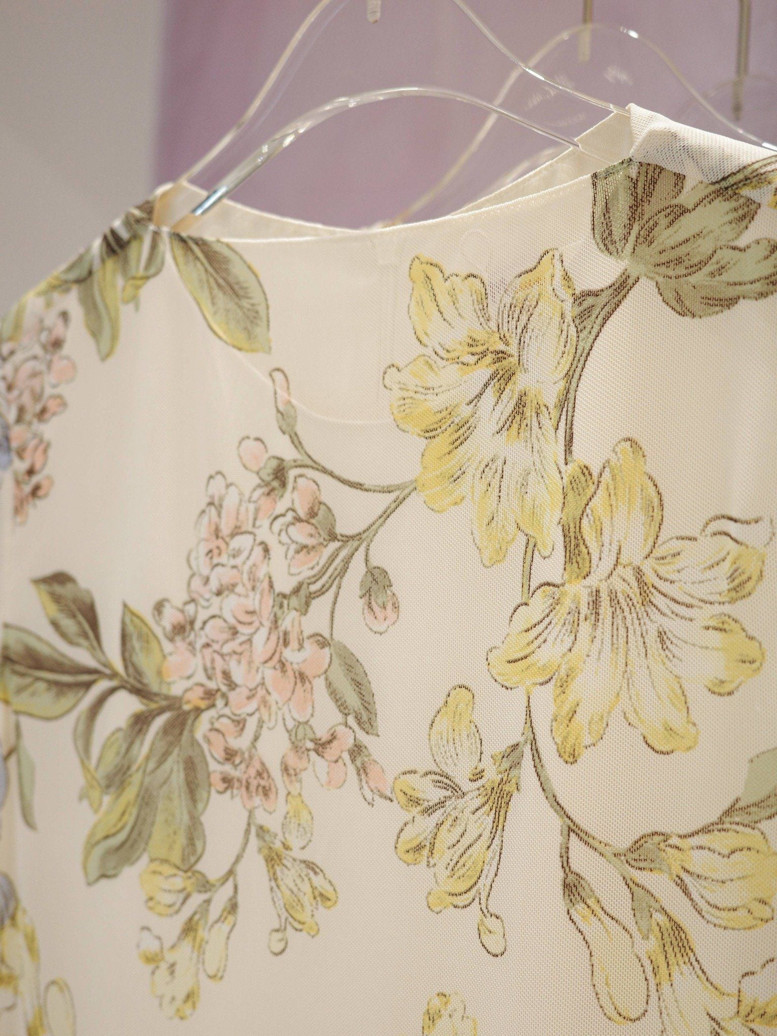  Đầm lụa phối lưới hoa | Mauve Silk Mesh dress 