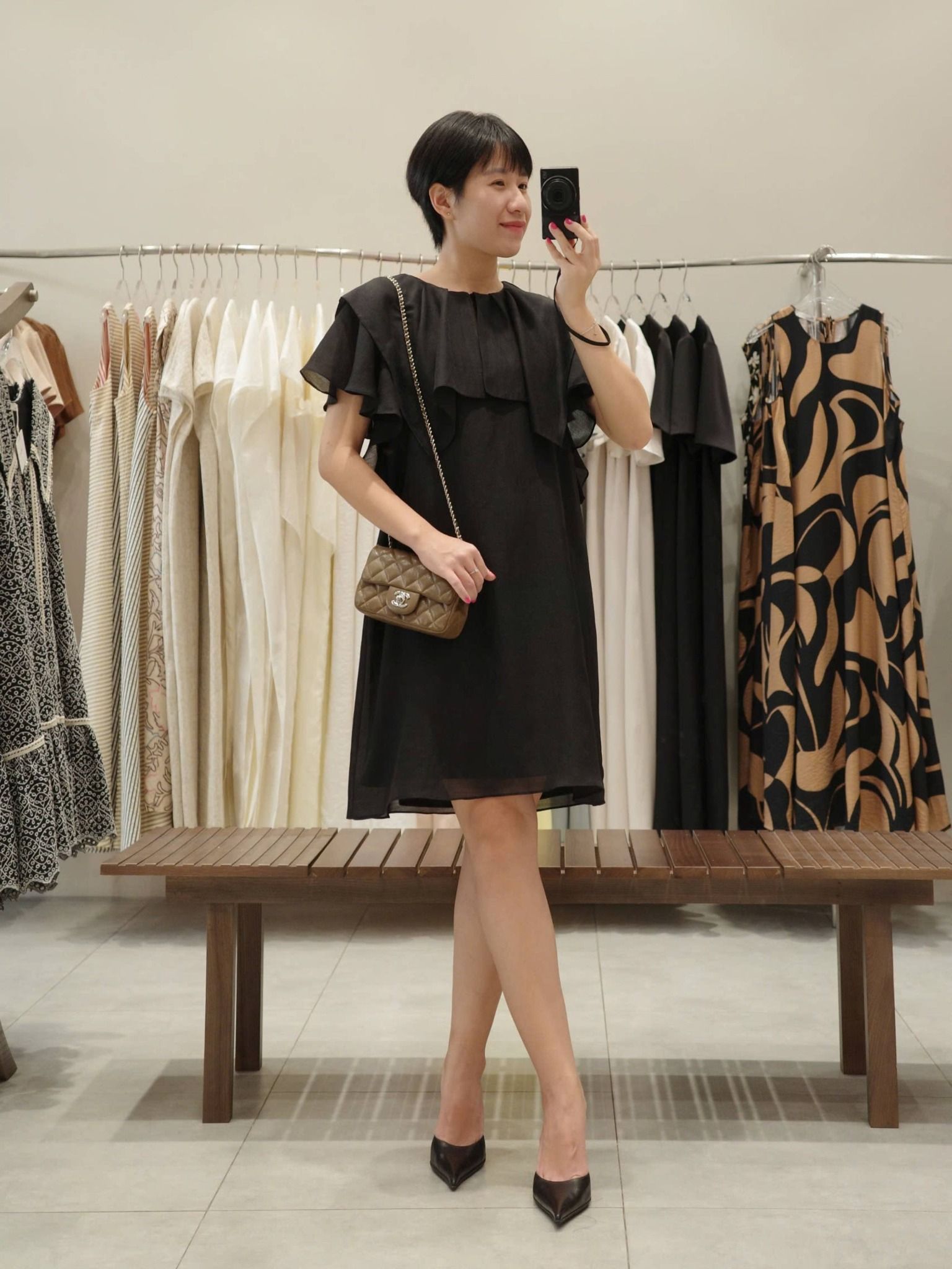  Đầm ngắn tay bèo | Mauve Ruffled Sleeves dress 