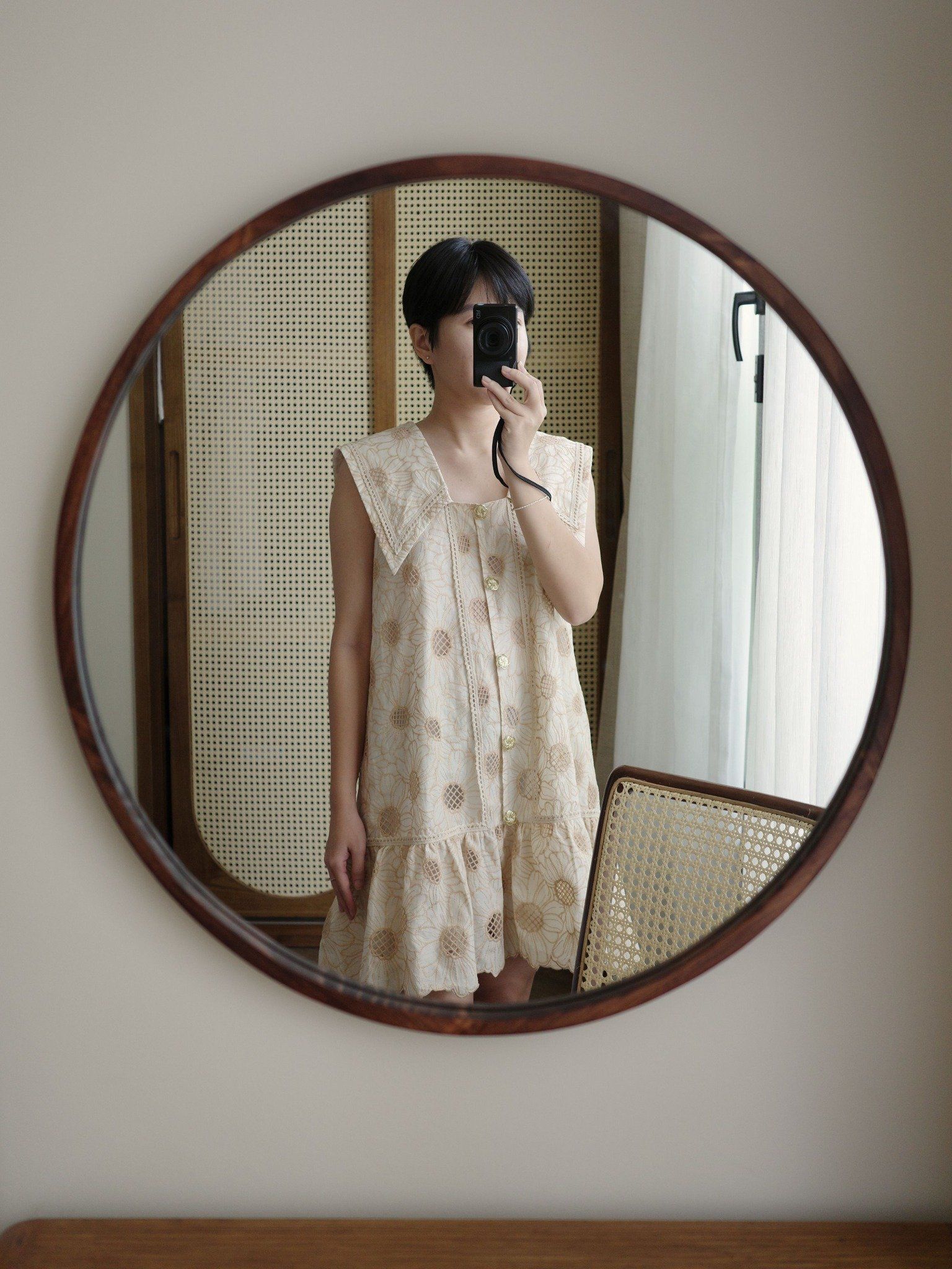  Đầm cotton thêu cổ thuỷ thủ Mauve Sailor dress 