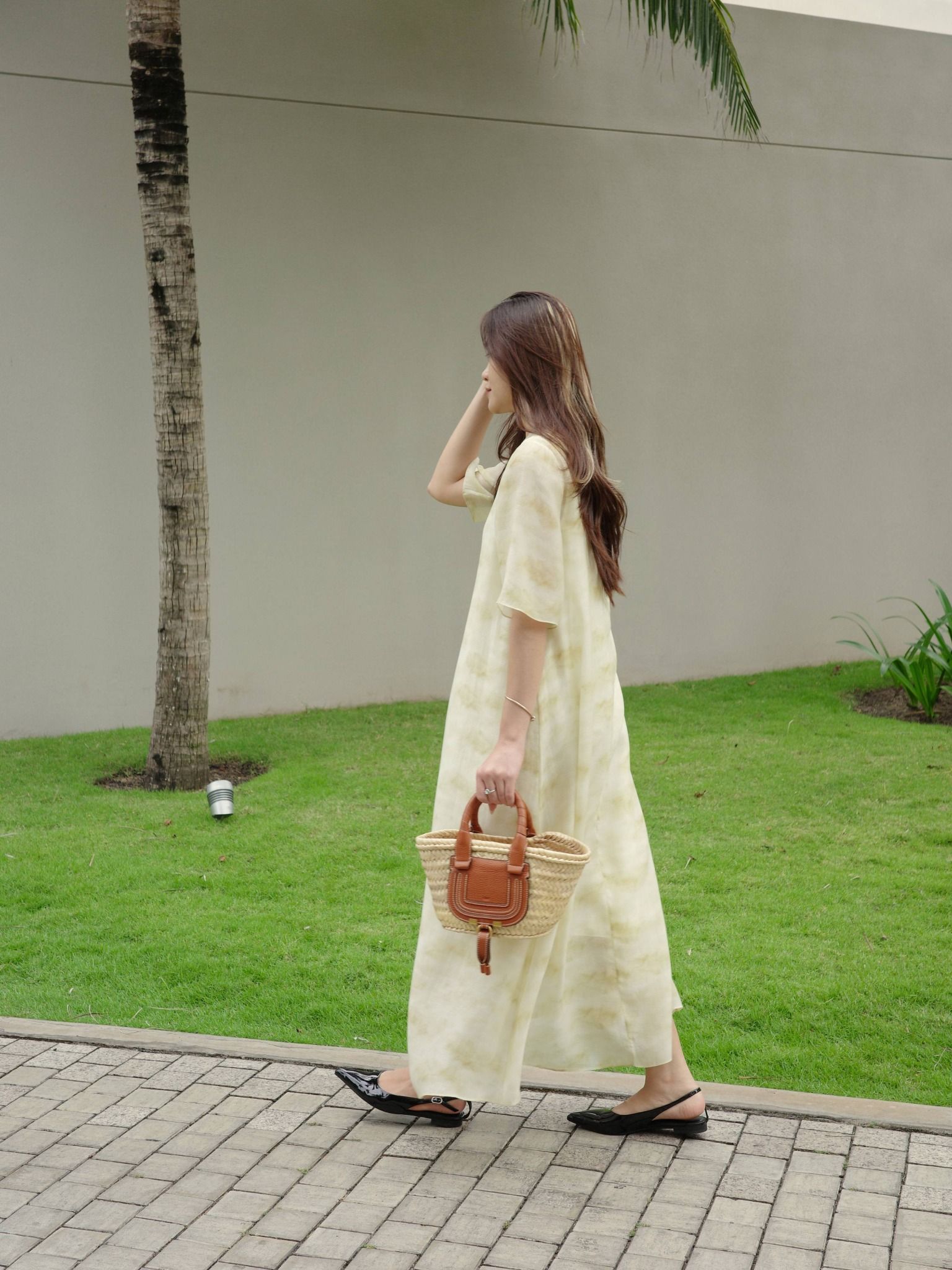  Đầm dài hoạ tiết vân mây | Mauve Cloud dress 