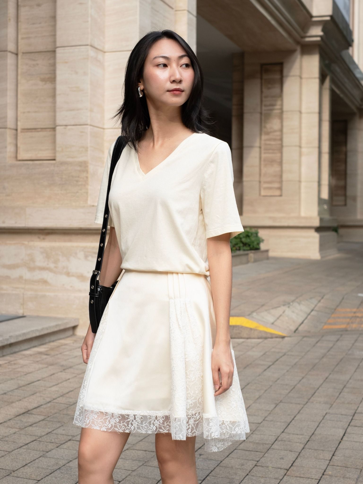  Chân váy lụa phối ren | Mauve Melody skirt 