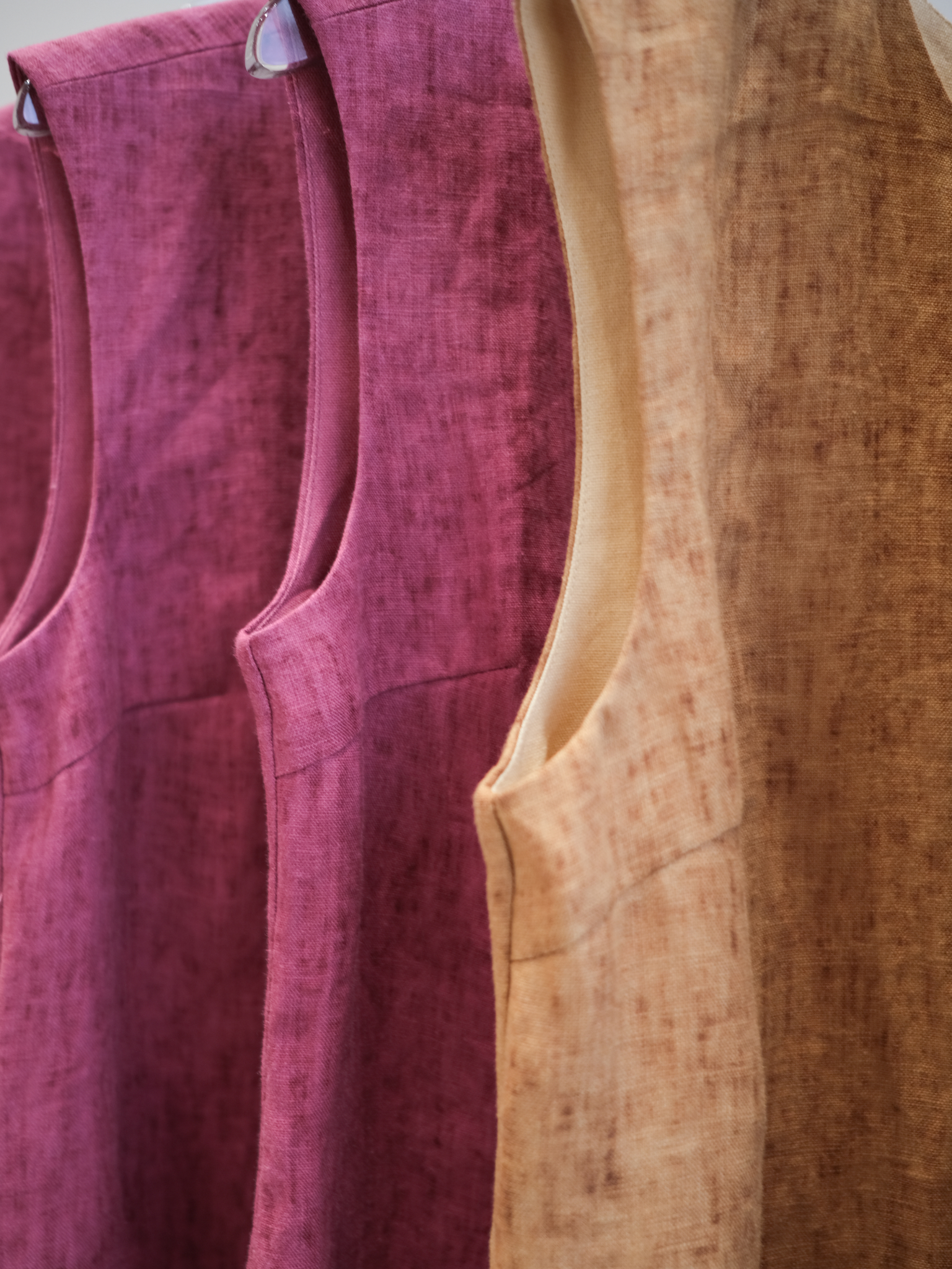  Đầm ngắn basic Mauve linen mini dress 